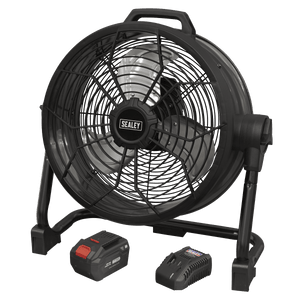 Sealey HVD16CCOMBO 2 - in - 1 Cordless/Corded 16" High Velocity Drum Fan 20V SV20 Series Kit - HVD16CCOMBO - Sealey Tools UK - Trade Counter Direct