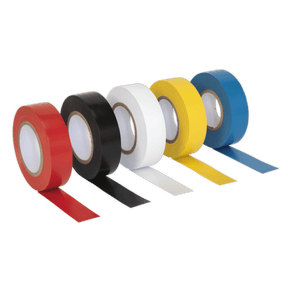 Sealey ITMIX10 PVC Insulating Tape 19mm x 20m Mixed Colours Pack of 10 - ITMIX10 - Sealey Tools UK - Trade Counter Direct