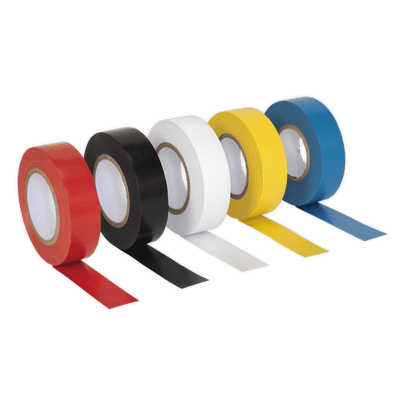 Sealey ITMIX10 PVC Insulating Tape 19mm x 20m Mixed Colours Pack of 10 - ITMIX10 - Sealey Tools UK - Trade Counter Direct