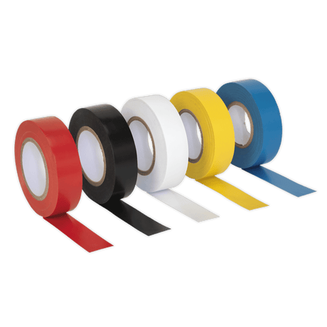 Sealey ITMIX10 PVC Insulating Tape 19mm x 20m Mixed Colours Pack of 10 - ITMIX10 - Sealey Tools UK - Trade Counter Direct