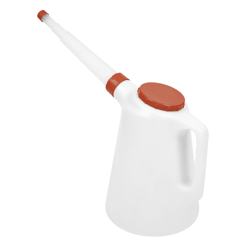 Sealey JDL5R Oil Container with Flexible Spout 5L - Red Lid - JDL5R - Sealey Tools UK - Trade Counter Direct