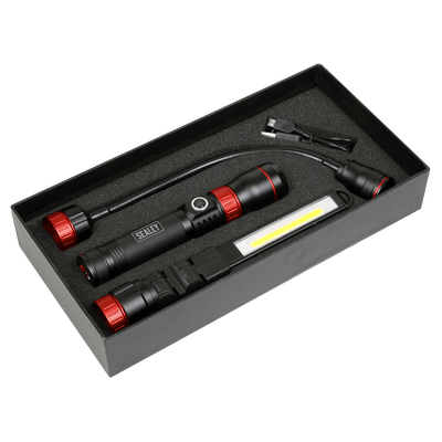 Sealey LED0131R Interchangeable 3 - In - 1 COB LED Inspection Light Rechargeable - LED0131R - Sealey Tools UK - Trade Counter Direct