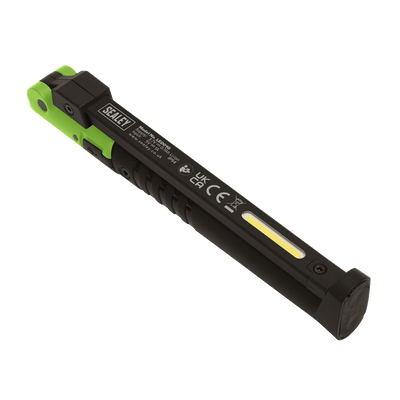 Sealey LED01G Rechargeable Slim Folding Pocket Light 2 COB & 1 SMD LED - Green - LED01G - Sealey Tools UK - Trade Counter Direct
