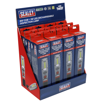 Sealey LED1001DB Rechargeable Inspection Light 8W LED - Display Box of 12 - LED1001DB - Sealey Tools UK - Trade Counter Direct
