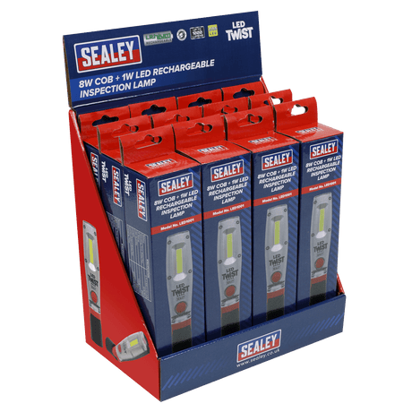 Sealey LED1001DB Rechargeable Inspection Light 8W LED - Display Box of 12 - LED1001DB - Sealey Tools UK - Trade Counter Direct