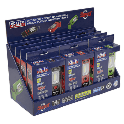 Sealey LED3601COMBO LED3601 Series Inspection Light Combination - Display Pack of 12 - LED3601COMBO - Sealey Tools UK - Trade Counter Direct