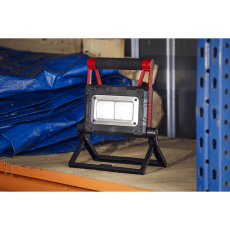 Sealey LEDFL15WS 15W COB LED Solar Powered Rechargeable Portable Floodlight - LEDFL15WS - Sealey Tools UK - Trade Counter Direct