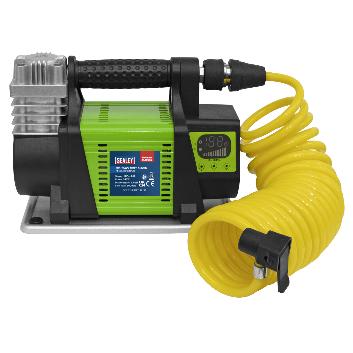 Sealey MAC05D Heavy-Duty Digital Tyre Inflator 12V - MAC05D - Sealey Tools UK - Trade Counter Direct