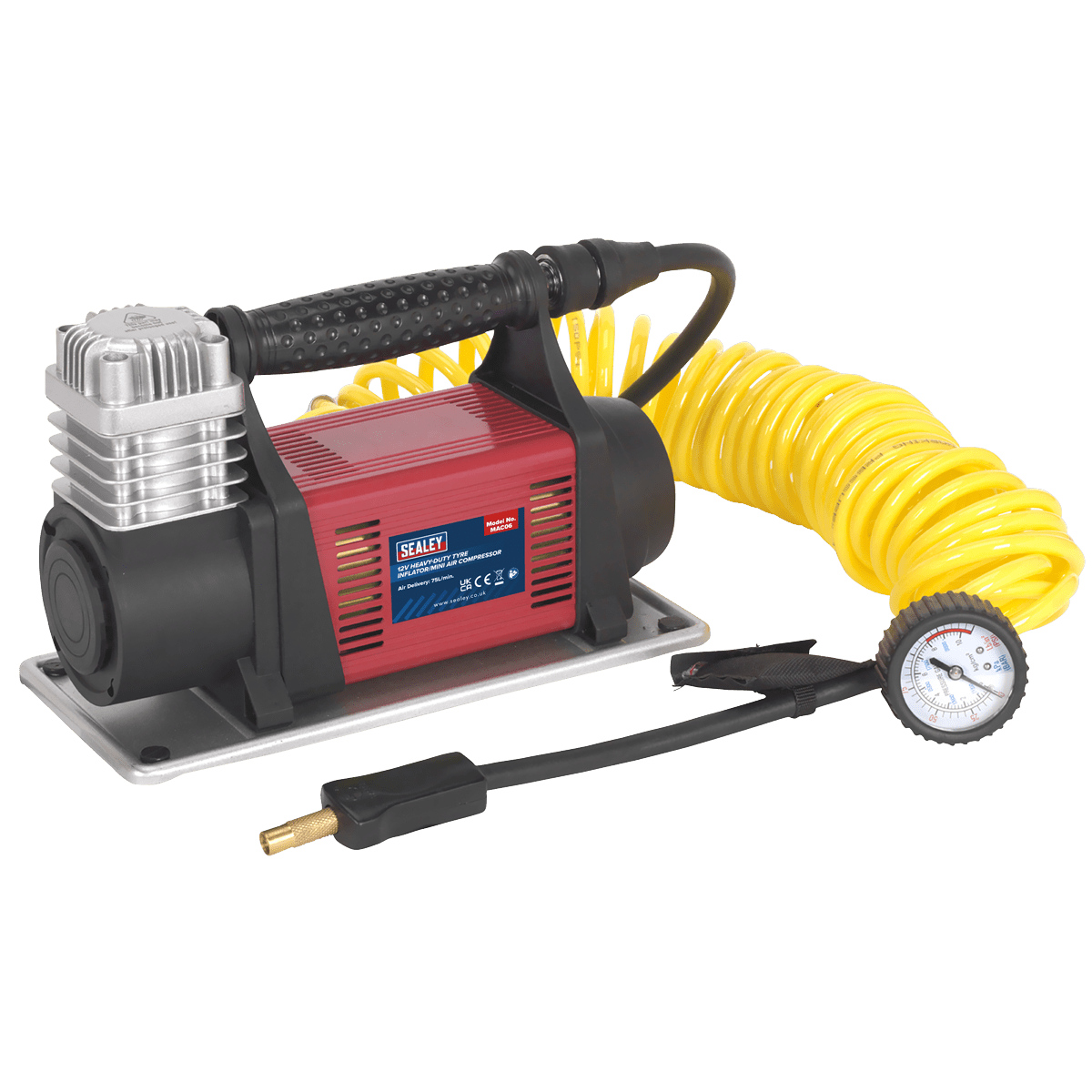 Sealey MAC06 Tyre Inflator/Mini Air Compressor 12V Heavy - Duty - MAC06 - Sealey Tools UK - Trade Counter Direct