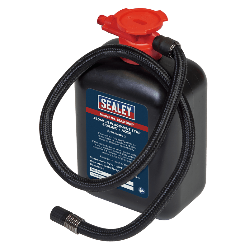 Sealey MAC10SR Replacement Tyre Sealant & Hose 450ml - MAC10SR - Sealey Tools UK - Trade Counter Direct