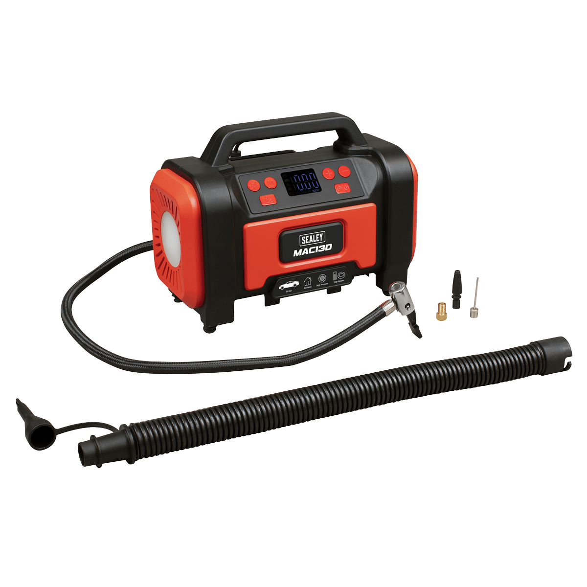 Sealey MAC13D Tyre Inflator & High-Volume Air Pump 12V/230V AC - MAC13D - Sealey Tools UK - Trade Counter Direct