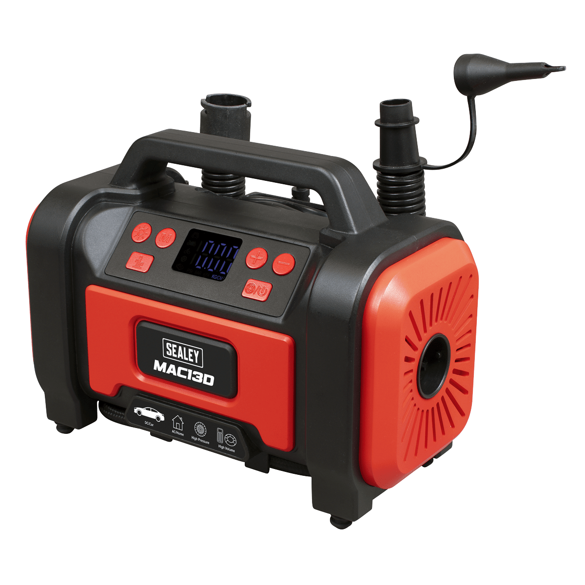 Sealey MAC13D Tyre Inflator & High-Volume Air Pump 12V/230V AC - MAC13D - Sealey Tools UK - Trade Counter Direct