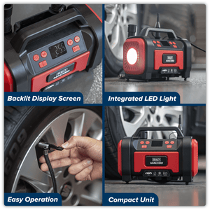 Sealey MAC13D Tyre Inflator & High-Volume Air Pump 12V/230V AC - MAC13D - Sealey Tools UK - Trade Counter Direct