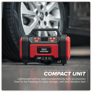 Sealey MAC13D Tyre Inflator & High-Volume Air Pump 12V/230V AC - MAC13D - Sealey Tools UK - Trade Counter Direct