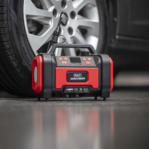 Sealey MAC13DR Rechargeable Tyre Inflator & High Volume Air Pump 12V - MAC13DR - Sealey Tools UK - Trade Counter Direct