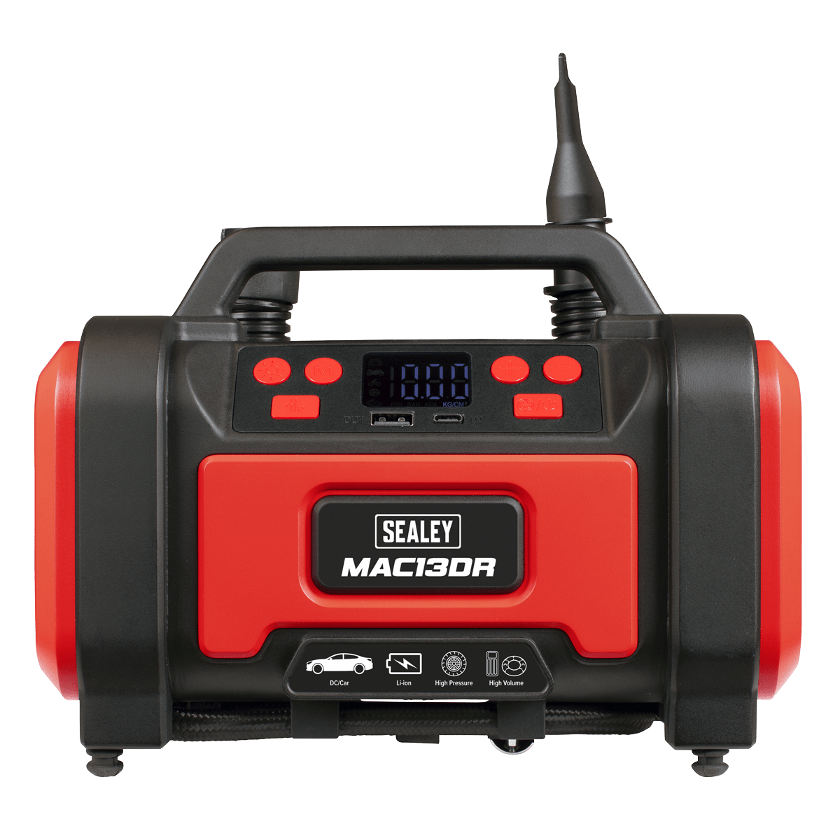 Sealey MAC13DR Rechargeable Tyre Inflator & High Volume Air Pump 12V - MAC13DR - Sealey Tools UK - Trade Counter Direct