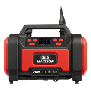 Sealey MAC13DR Rechargeable Tyre Inflator & High Volume Air Pump 12V - MAC13DR - Sealey Tools UK - Trade Counter Direct