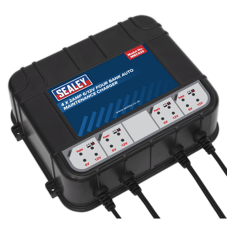 Sealey MBC420 Four Bank 6/12V 8Amp (4 x 2A) Auto Maintenance Charger - MBC420 - Sealey Tools UK - Trade Counter Direct