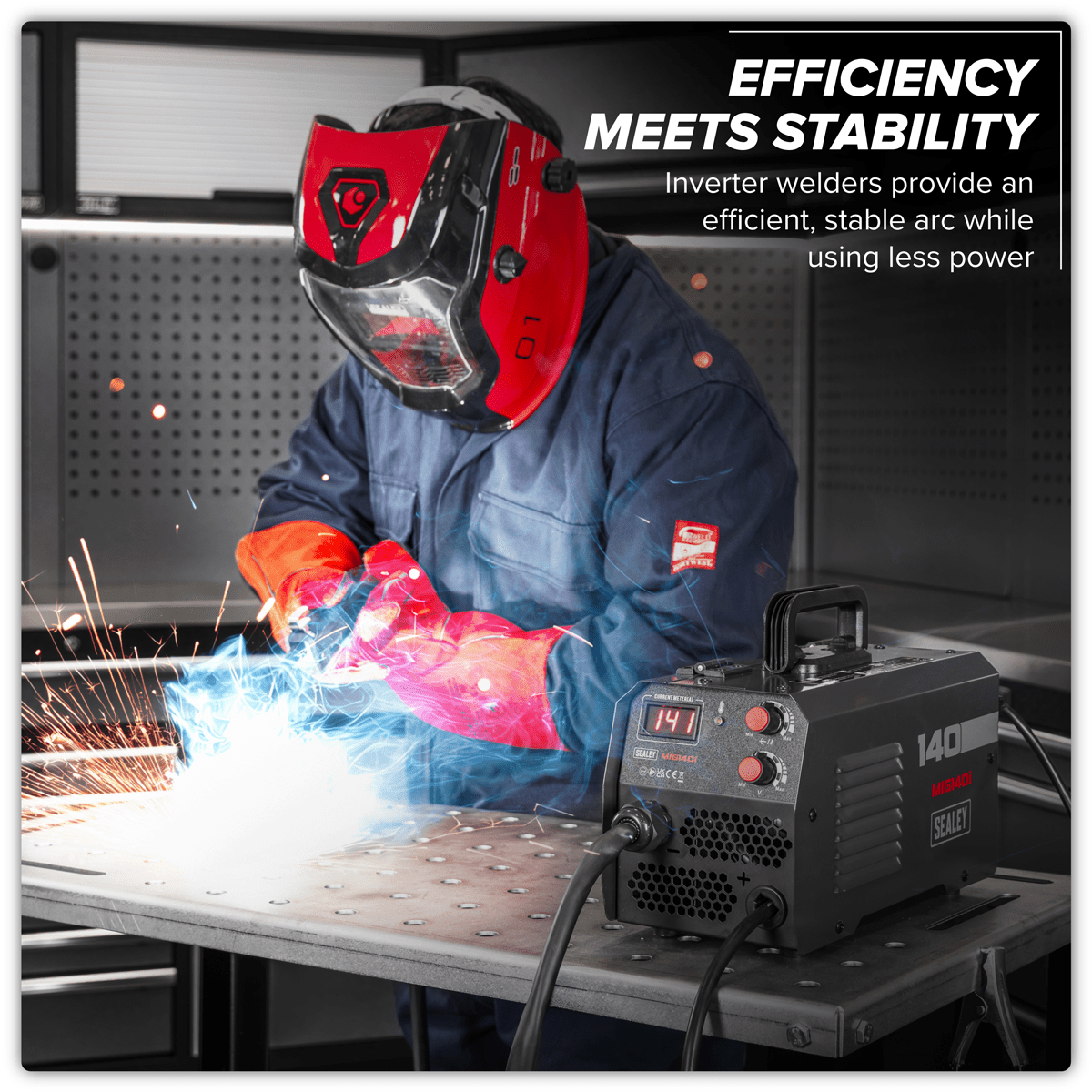 Sealey MIG140I Flux Cored Gasless MIG Inverter Welder 140A - MIG140I - Sealey Tools UK - Trade Counter Direct