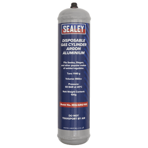 Sealey MIG/ARG/100 Disposable Argon Gas Cylinder 100g - MIG/ARG/100 - Sealey Tools UK - Trade Counter Direct
