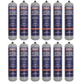 Sealey MIG/MIX/100/12 Disposable Carbon Dioxide/Argon Gas Cylinder 100g - Box of 12 - MIG/MIX/100/12 - Sealey Tools UK - Trade Counter Direct