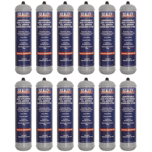 Sealey MIG/MIX/100/12 Disposable Carbon Dioxide/Argon Gas Cylinder 100g - Box of 12 - MIG/MIX/100/12 - Sealey Tools UK - Trade Counter Direct
