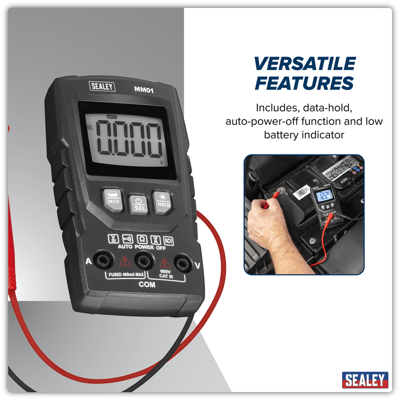 Sealey MM01 Auto-Ranging Digital Multimeter 6-Function - MM01 - Sealey Tools UK - Trade Counter Direct