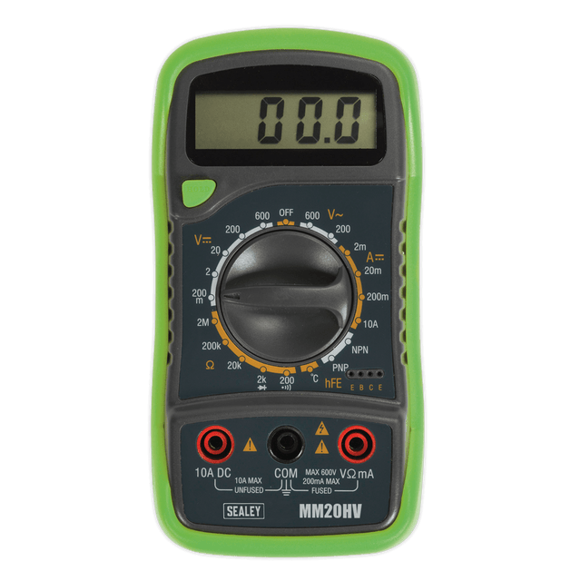 Sealey MM20HV Digital Multimeter 8 - Function with Thermocouple Hi - Vis - MM20HV - Sealey Tools UK - Trade Counter Direct