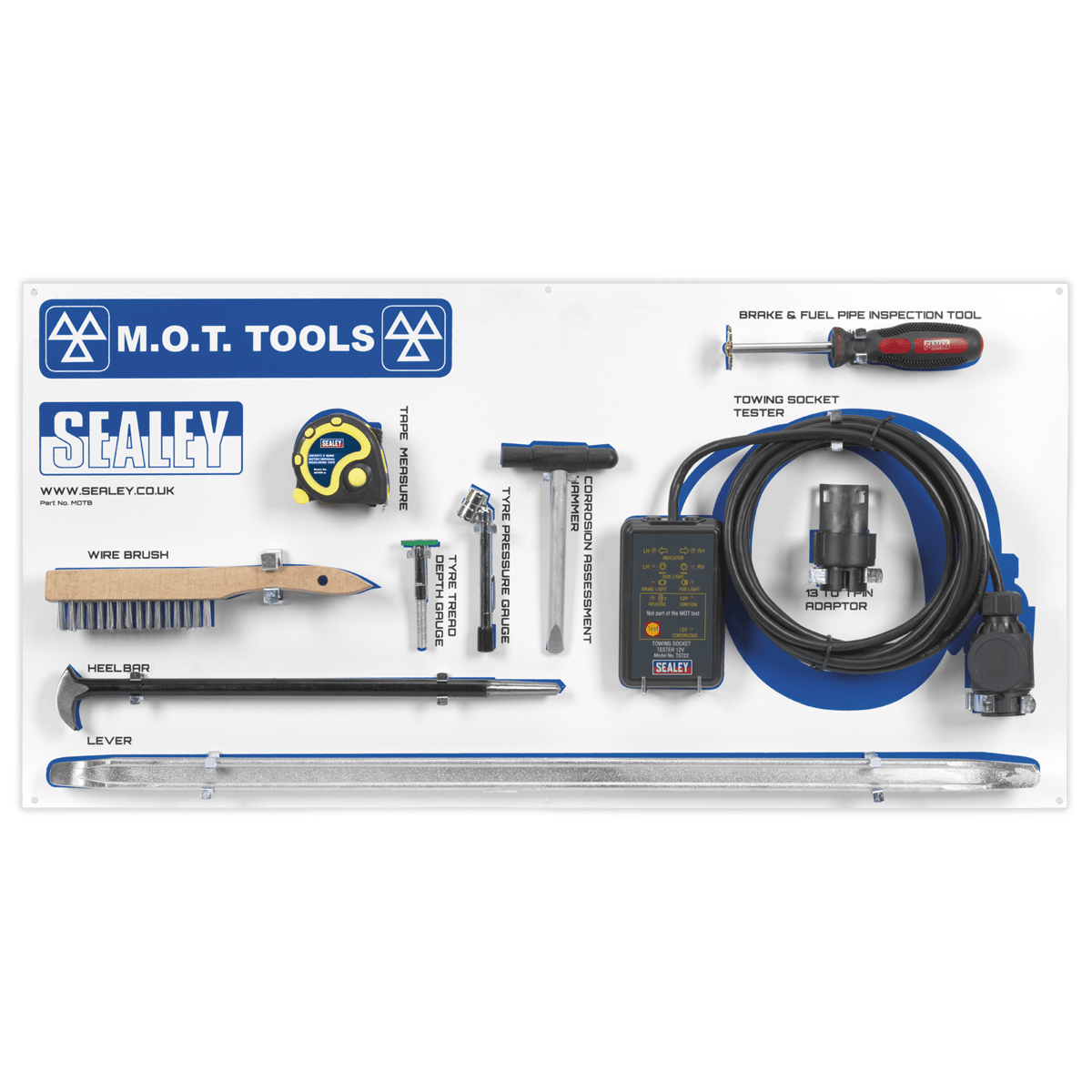 Sealey MOTBKIT MOT Tool Board with Tools - MOTBKIT - Sealey Tools UK - Trade Counter Direct