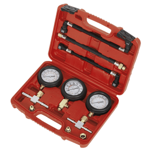 Sealey MS100 Motorcycle Compression & Fuel Pressure Gauge Set 3pc - MS100 - Sealey Tools UK - Trade Counter Direct