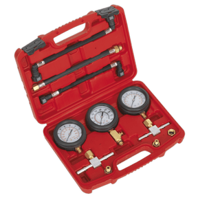 Sealey MS100 Motorcycle Compression & Fuel Pressure Gauge Set 3pc - MS100 - Sealey Tools UK - Trade Counter Direct