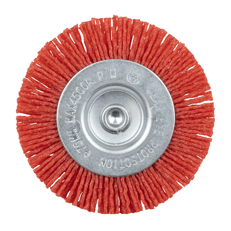 Sealey NFBC75 75mm Nylon Filament Circular Brush with 6mm Shaft - NFBC75 - Sealey Tools UK - Trade Counter Direct
