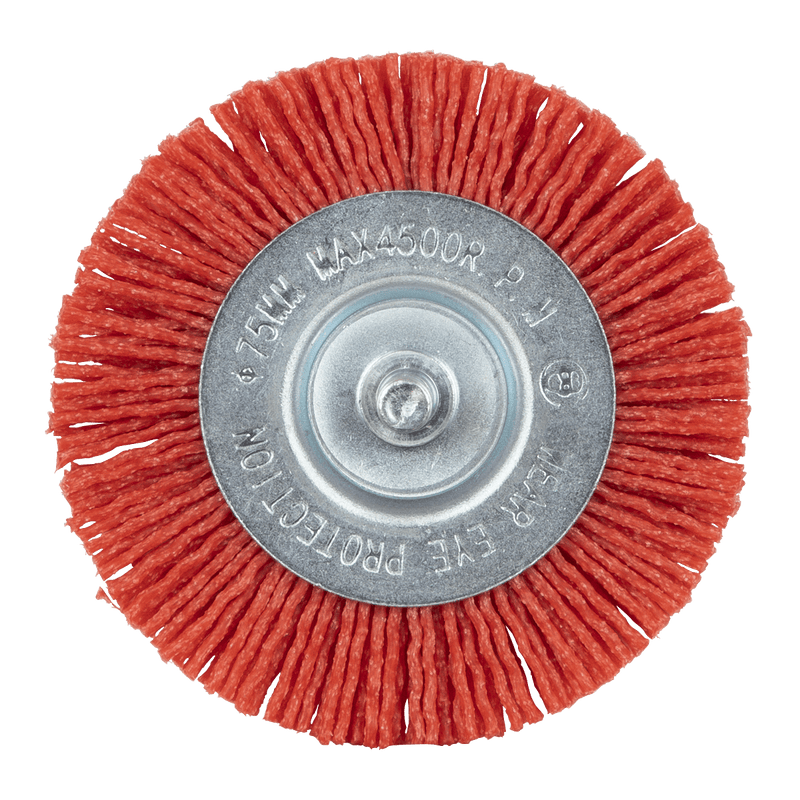Sealey NFBC75 75mm Nylon Filament Circular Brush with 6mm Shaft - NFBC75 - Sealey Tools UK - Trade Counter Direct