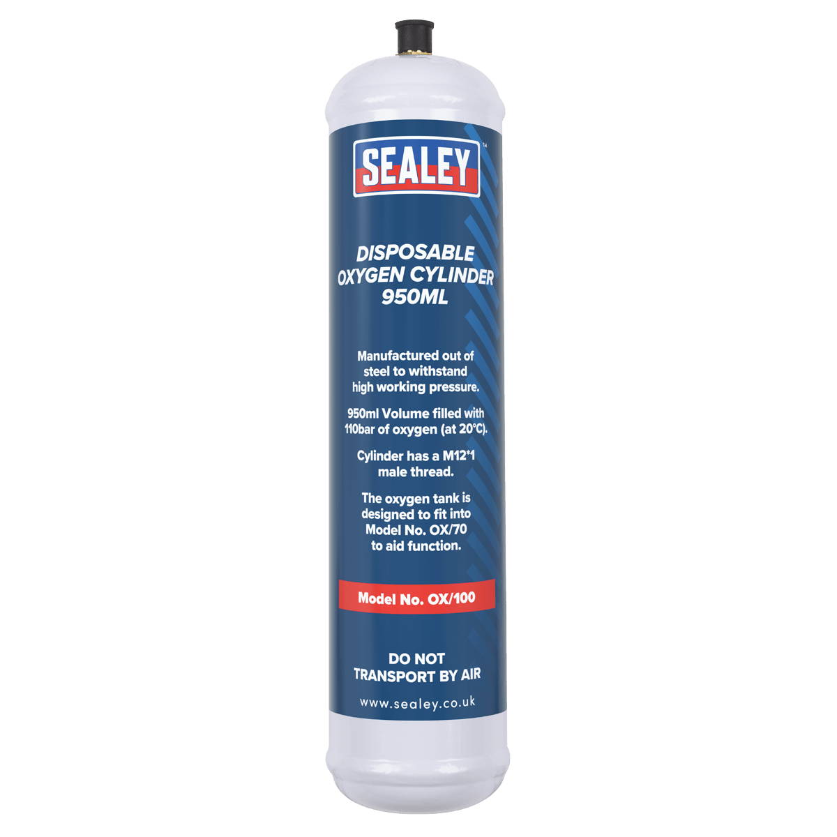 Sealey OX/1006 Disposable Oxygen Cylinder 950ml - Pack of 6 - OX/1006 - Sealey Tools UK - Trade Counter Direct