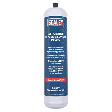 Sealey OX/1006 Disposable Oxygen Cylinder 950ml - Pack of 6 - OX/1006 - Sealey Tools UK - Trade Counter Direct