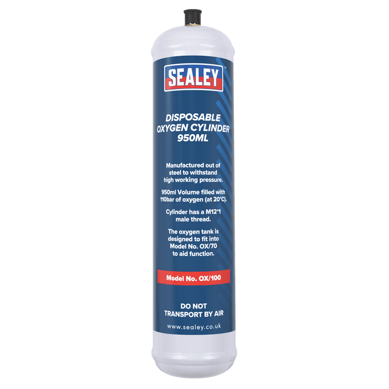 Sealey OX/1006 Disposable Oxygen Cylinder 950ml - Pack of 6 - OX/1006 - Sealey Tools UK - Trade Counter Direct