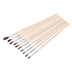 Sealey PB2 Touch - Up Paint Brush Assortment 10pc Wooden Handle - PB2 - Sealey Tools UK - Trade Counter Direct
