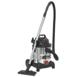 Sealey PC200SD 20L Wet & Dry Industrial Vacuum Cleaner 1250W Stainless Drum - PC200SD - Sealey Tools UK - Trade Counter Direct