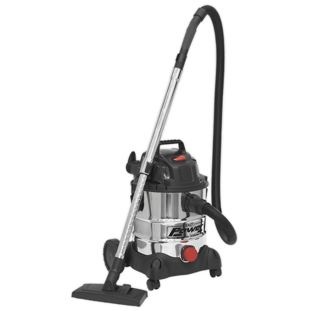 Sealey PC200SD 20L Wet & Dry Industrial Vacuum Cleaner 1250W Stainless Drum - PC200SD - Sealey Tools UK - Trade Counter Direct