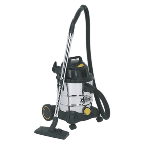 Sealey PC200SD110V Vacuum Cleaner Industrial Wet & Dry 20L 1250W/110V Stainless Drum - PC200SD110V - Sealey Tools UK - Trade Counter Direct