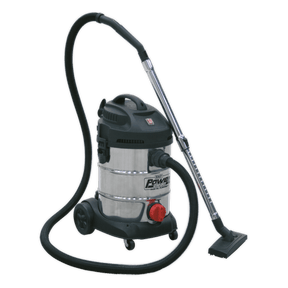 Sealey PC300SD 30L Wet & Dry Industrial Vacuum Cleaner 1400W Stainless Drum - PC300SD - Sealey Tools UK - Trade Counter Direct