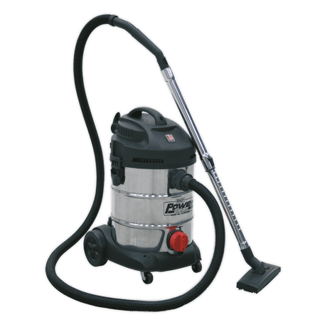 Sealey PC300SD 30L Wet & Dry Industrial Vacuum Cleaner 1400W Stainless Drum - PC300SD - Sealey Tools UK - Trade Counter Direct