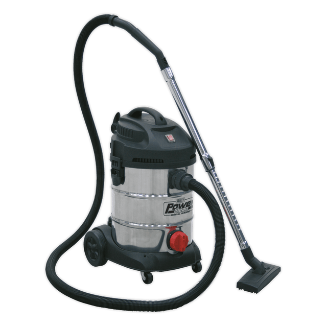 Sealey PC300SD 30L Wet & Dry Industrial Vacuum Cleaner 1400W Stainless Drum - PC300SD - Sealey Tools UK - Trade Counter Direct