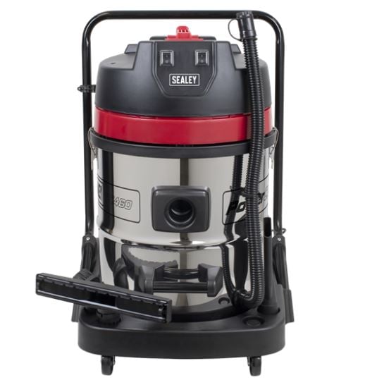 Sealey PC460 Vacuum Cleaner Wet & Dry Stainless Steel Drum 60L - 2400W/230V - PC460 - Sealey Tools UK - Trade Counter Direct