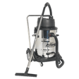 Sealey PC477 Vacuum Cleaner Industrial Wet & Dry 77L Stainless Steel Drum with Swivel Emptying 2400W - PC477 - Sealey Tools UK - Trade Counter Direct