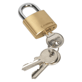 Sealey PL100 Brass Body Padlock 30mm - PL100 - Sealey Tools UK - Trade Counter Direct