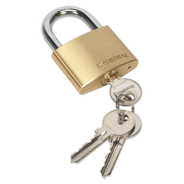Sealey PL102 Brass Body Padlock 50mm - PL102 - Sealey Tools UK - Trade Counter Direct