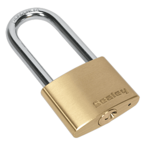 Sealey PL102L Brass Body Padlock Long Shackle 50mm - PL102L - Sealey Tools UK - Trade Counter Direct