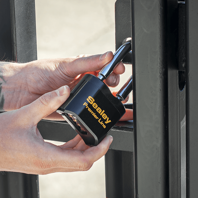 Sealey PL603L Premier™ Steel Body Combination Padlock Long Shackle 62mm - PL603L - Sealey Tools UK - Trade Counter Direct