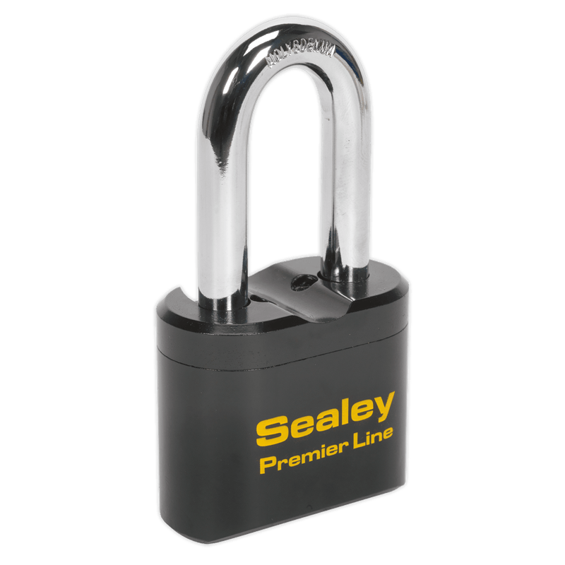 Sealey PL603L Premier™ Steel Body Combination Padlock Long Shackle 62mm - PL603L - Sealey Tools UK - Trade Counter Direct